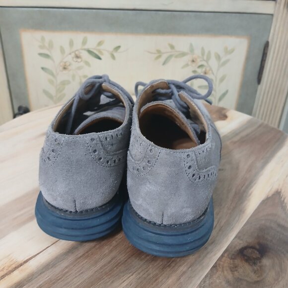 Cole Haan LunarGrand Wingtip Oxford Gray Suede Men’s 7.5M main image 2